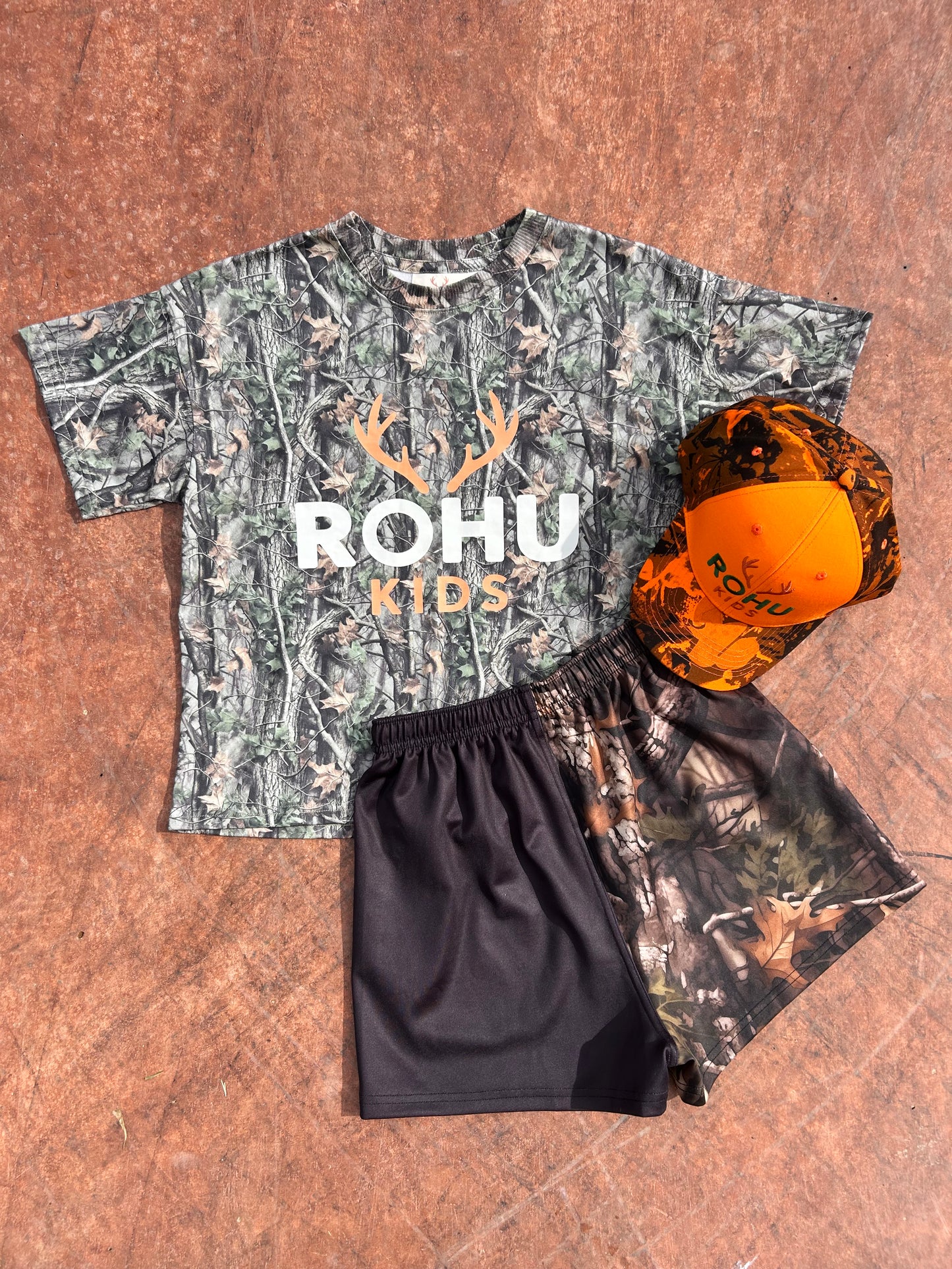 Full Camo Kit (Adventure Tee + Kids Footy Shorts + Camo Cap)