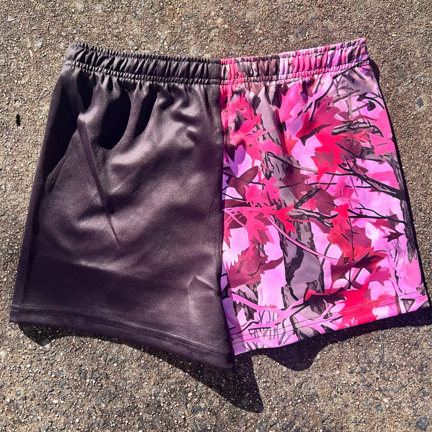 Adults Footy Shorts [with pockets] – Pink Country