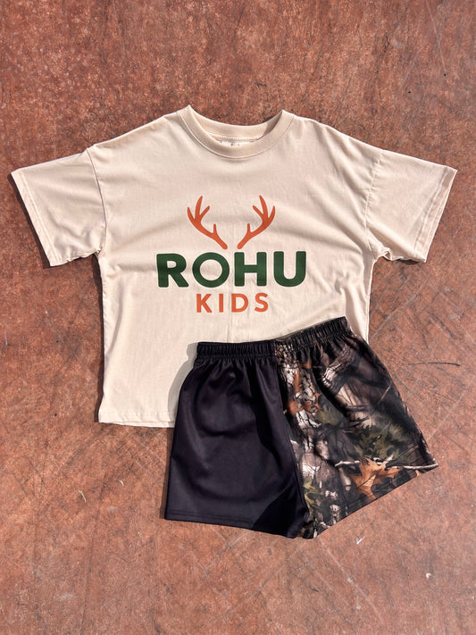 "Original" ROHU Pack (Kids Tee + Footy Shorts + Camo Cap)