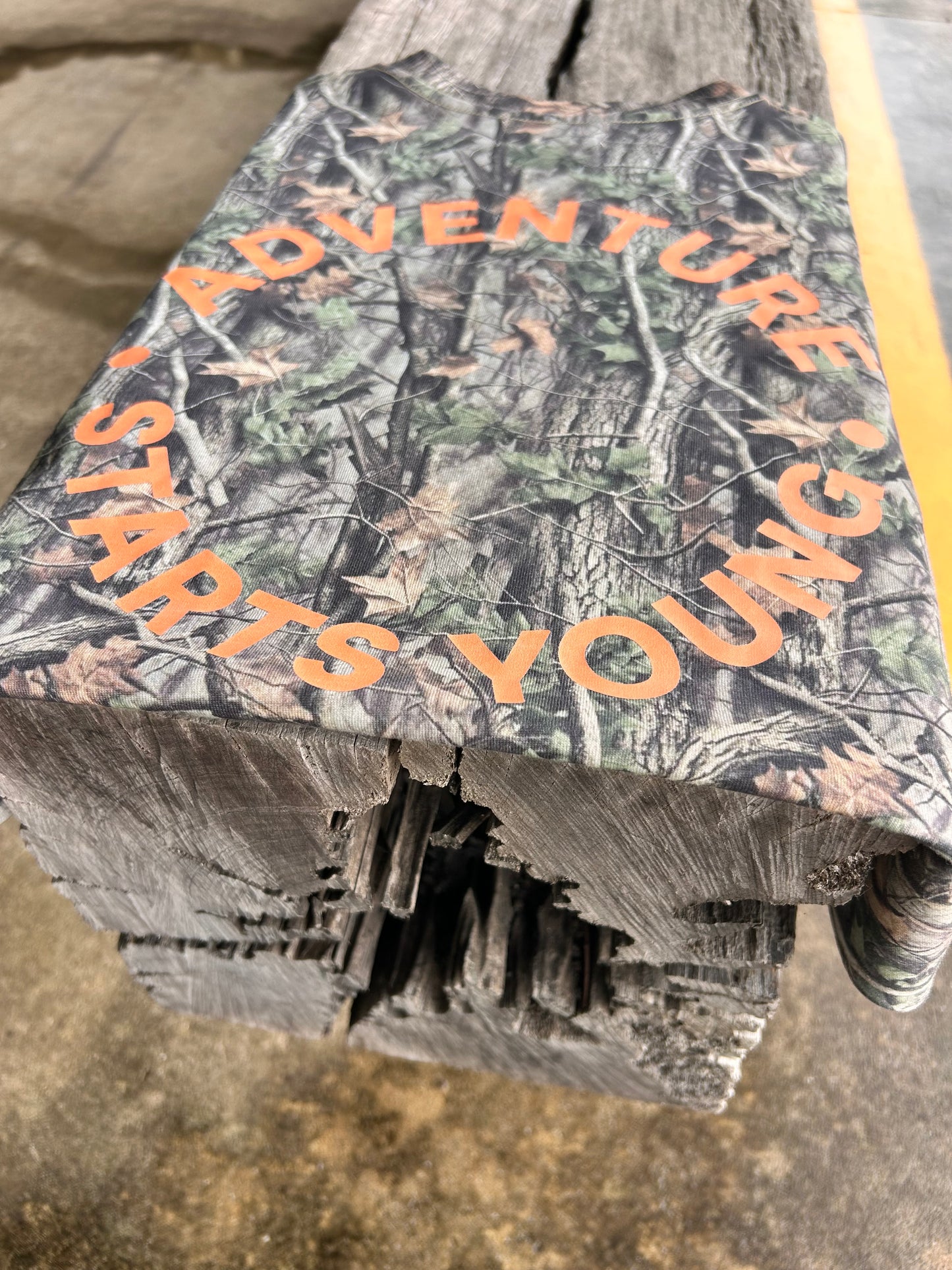 'Adventure Starts Young' Tee in Camo