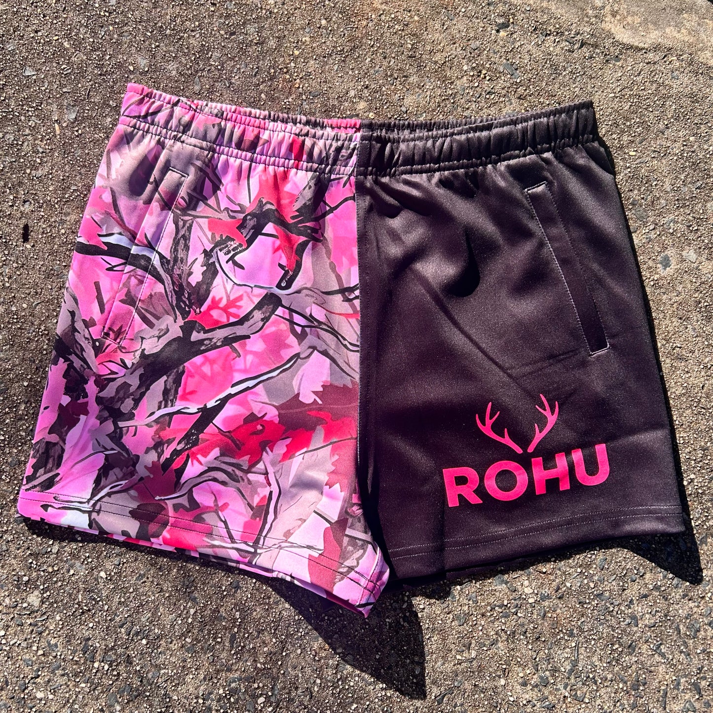 Adults Footy Shorts [with pockets] – Pink Country